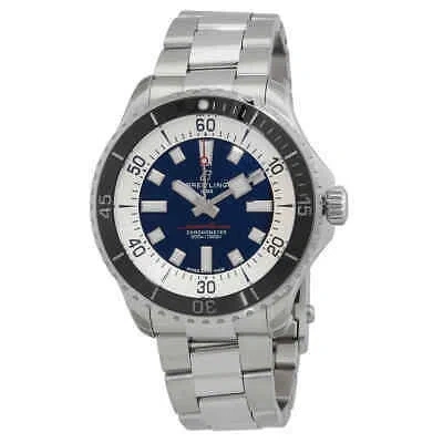 Pre-owned Breitling Superocean Automatic Chronometer Blue Dial Watch A17376211c1a1