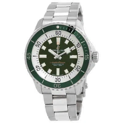 Pre-owned Breitling Superocean Automatic Chronometer Green Dial Men's Watch A17376a31l1a1