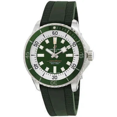 Pre-owned Breitling Superocean Automatic Chronometer Green Dial Men's Watch A17376a31l1s1