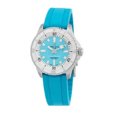 Pre-owned Breitling Superocean Automatic Chronometer Turquoise Dial Ladies Watch
