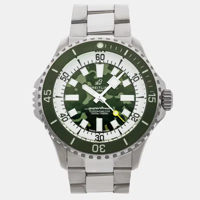 Pre-owned Breitling Superocean E10379d31l1e1 Green Titanium Automatic Men's Watches 46mm