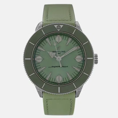 Pre-owned Breitling Superocean Heritage '57 A10340361l1x1 Pastel Paradise Ladies' 38 Mm In Green