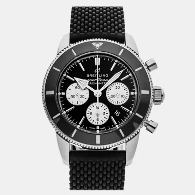Pre-owned Breitling Superocean Heritage Ab0162121b1s1 Black Stainless Steel Automatic Men Wristwatch 44mm