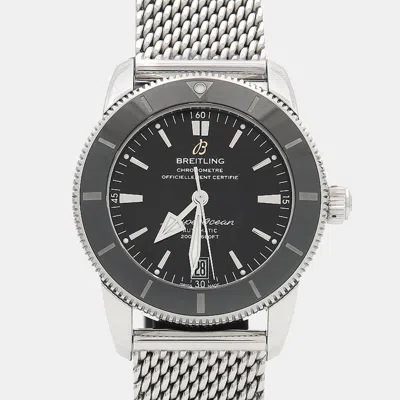 Pre-owned Breitling Superocean Heritage Ab2010 Automatic Black Stainless Steel Men's Wristwatch 42 Mm