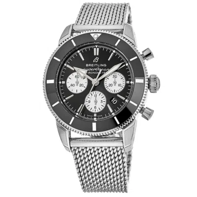 Breitling Superocean Heritage B01 Chronograph 44 Automatic Black Ceramic Steel Men's Watch Ab0162121b1a1 In Silver