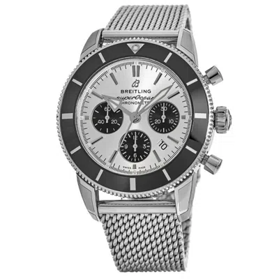 Breitling Superocean Heritage B01 Chronograph 44 Silver Dial Stainless Steel Men's Watch Ab0162121g1a1 In Metallic