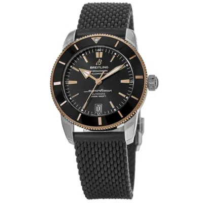 Breitling Superocean Heritage B20 Automatic 42 Black Dial 18k Rose Gold Bezel Rubber Strap Men's Watch Ub20101