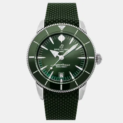Pre-owned Breitling Superocean Heritage B31 Ab3112361l1s1 Green Stainless Steel Automatic Men's Wristwatch 44mm