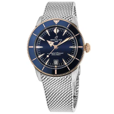 Breitling Superocean Heritage B31 Automatic 44 Blue Dial 18k Rose Gold & Stainless Steel Men's Watch Ub3112161 In Silver