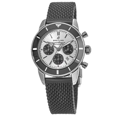 Breitling Superocean Heritage Chronograph 44 Automatic Silver Dial Black Rubber Strap Men's Watch Ab0162121g1s