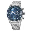 Breitling Superocean Heritage Chronograph 44 Blue Dial Ceramic Bezel Steel Men's Watch A13313161c1a1 In Blue