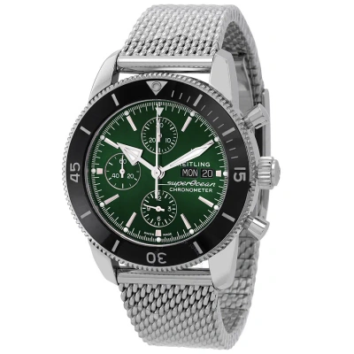 Breitling Superocean Heritage Chronograph Automatic Chronometer Green Dial Men's Watch A13313121l1a1 In Black / Green