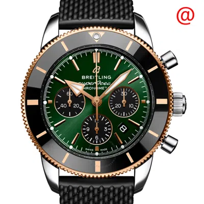 Breitling Superocean Heritage Chronograph Automatic Chronometer Green Dial Men's Watch Ub01622a1l1s1 In Green/silver Tone/black