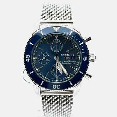 Pre-owned Breitling Superocean Heritage Ii A13313161c1a1 Automatic Blue Stainless Steel Men's Wristwatch 44mm