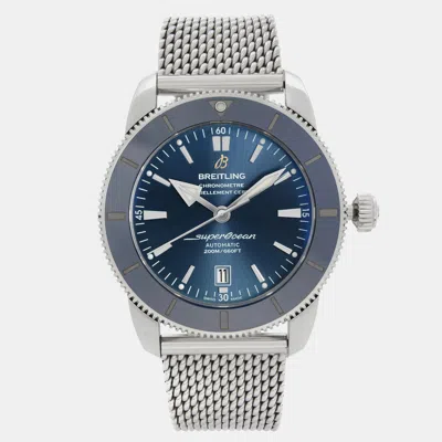 Pre-owned Breitling Blue Stainless Steel Superocean Heritage Ii Ab2010161c1a1 Automatic Men's Wristwatch 42mm