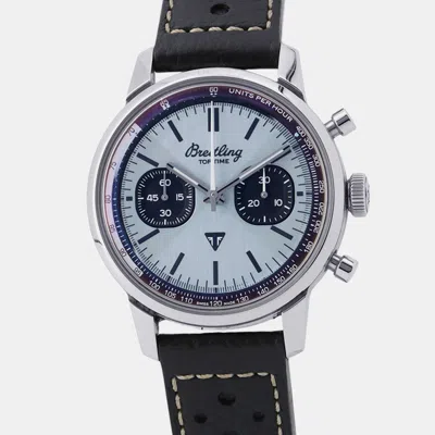 Pre-owned Breitling Top Time Ab0176 Ice Blue Stainless Steel Automatic Men's Watches 41mm