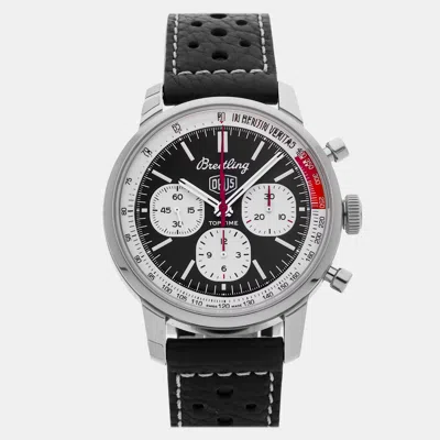 Pre-owned Breitling Top Time Ab01765a1b1x1 Black Stainless Steel Automatic Men Wristwatch 41mm