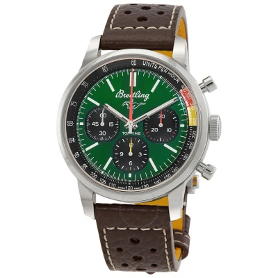 Breitling Top Time B01 Ford Mustang Chronograph Automatic Green Dial Men's Watch Ab01762a1l1x1 In Brown / Green