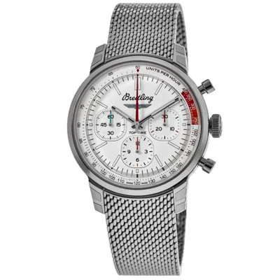 Breitling Top Time B01 Ford Thunderbird Automatic Chronograph White Dial Steel Men's Watch Ab01766a1a1a1 In Silver