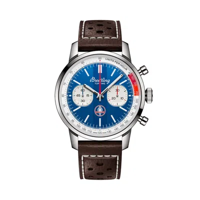 Pre-owned Breitling Top Time B01 Shelby Cobra Blue Dial Stainless Steel Ab01763a1c1x1