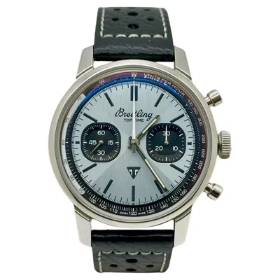 Pre-owned Breitling Top Time B01 Triumph Ab0176 Ice Blue Dial Stainless Steel 41mm