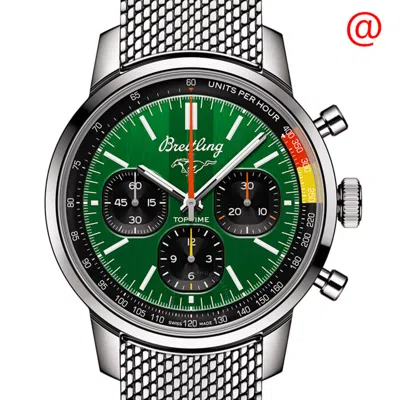 Breitling Top Time Chronograph Automatic Chronometer Green Dial Unisex Watch Ab01762a1l1a1 In Metallic