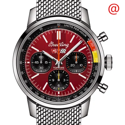 Breitling Top Time Chronograph Automatic Chronometer Red Dial Men's Watch Ab01761a1k1a1 In Metallic