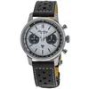 Breitling Top Time Triumph Automatic Chronograph Ice Blue Dial Black Leather Strap Men's Watch Ab01764a1c1x1 In Blue