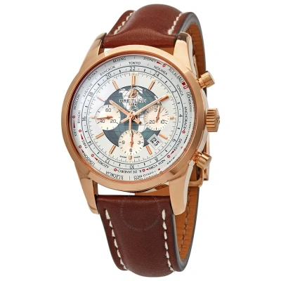 Breitling Transocean Automatic White Dial 18kt Rose Gold Men's Watch Rb0510u0-a733brcd In Brown / Gold / Rose / White