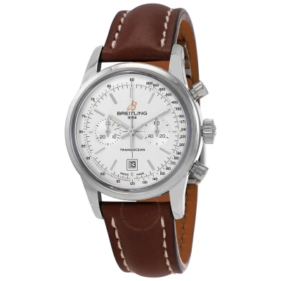 Breitling Transocean Chronograph 38 Automatic Silver Dial Men's Watch A4131012/g757.432x.a18d.1 In Brown / Silver