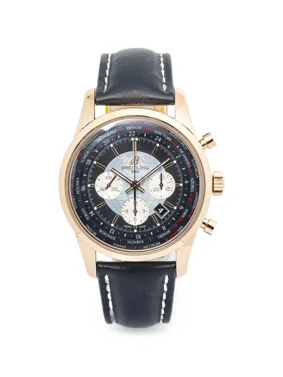 Pre-owned Breitling Transocean Unitime 46mm Watch In Black