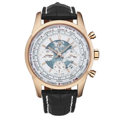 Breitling Transocean Unitime World Time Chronograph Automatic White Dial Men's Watch Rb0510u0/a733ls In Gold