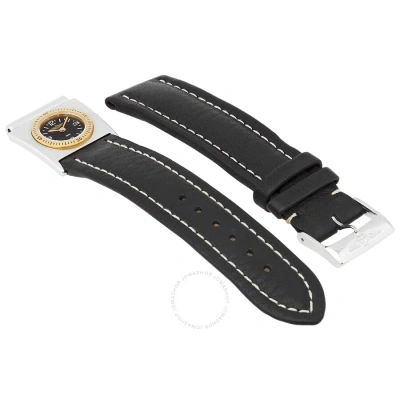 Breitling Unisex 20 Mm Leather Watch Band With Second Time Zone Attachment B6107211/c190.159x.a18 In Black