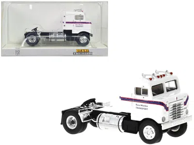 Brekina 1950 Kenworth Bullnose Truck Tractor White With Blue Stripes "ross Mackie Transport" 1/87 (ho) Scale
