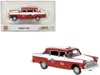 Brekina 1974 Checker Cab Red And White "kalamazoo" 1/87 (ho) Scale Model Car By