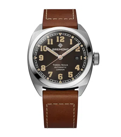 Bremont Stainless Steel And Leather Terra Nova Field Watch In Brown