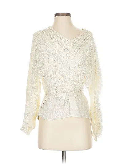 Pre-owned Brenda French For F/r/e/n/c/h/ /r/a/g/s/ Cardigan Sweater In White