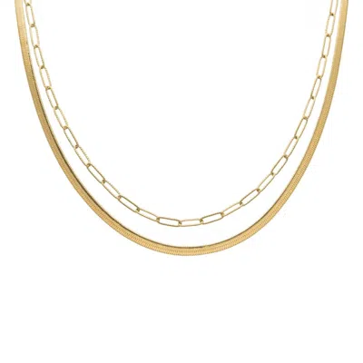 Brenda Grands Women's Herringbone Layered Necklace In Gold