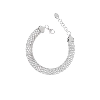 Brenda Grands Women's Silver Braided Band Bracelet