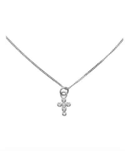 Brenda Grands Women's Silver Shiny Cross Necklace
