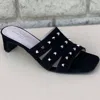 Brenda Zaro Suede Stud Slide In Black Suede In Black