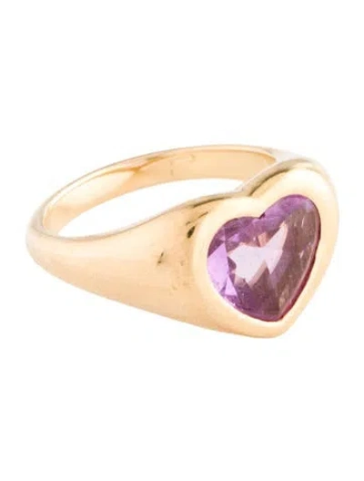 Pre-owned Brent Neale 18k 2.30ct Sapphire Heart Signet Ring In Multi