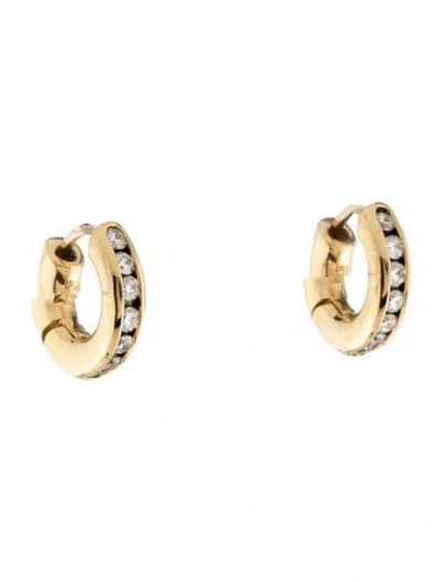 Pre-owned Brent Neale 18k Diamond 6mm Huggies In Multi