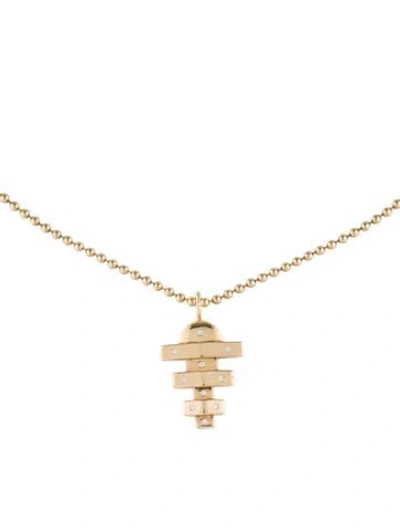 Pre-owned Brent Neale 18k Diamond Hopscotch Pendant Necklace, 16" In Multi