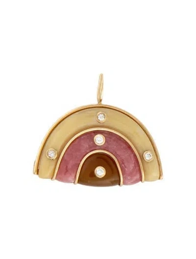 Pre-owned Brent Neale 18k Multi-stone & Diamond Medium Marianne Pendant