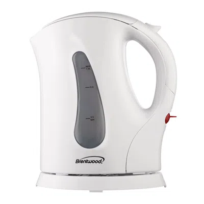 Brentwood 1.0 Liter Cordless Plastic Tea Kettle In White