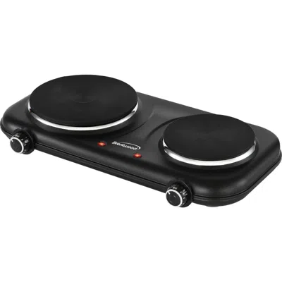 Brentwood 1100w Double Cast Iron Burner Electric Hot Plates In Black