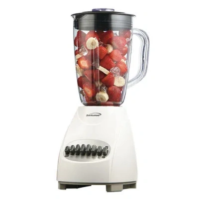 Brentwood 12 Speed Blender With Plastic Jar In White