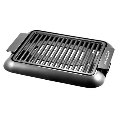 Brentwood 12.6 Inch X 10 Inch Electric Smokeless Indoor Grill With Ceramic Non-stick Surface In Gray