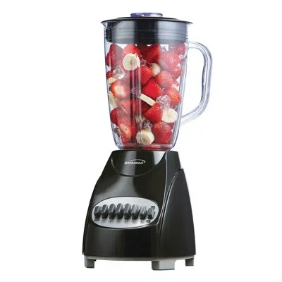 Brentwood 12-speed Blender With Glass Jar In Black – 550w Powerful Countertop Blender For Smoothies, Milkshake